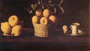 Francisco de Zurbaran, Still Life with Lemons,Oranges and Rose